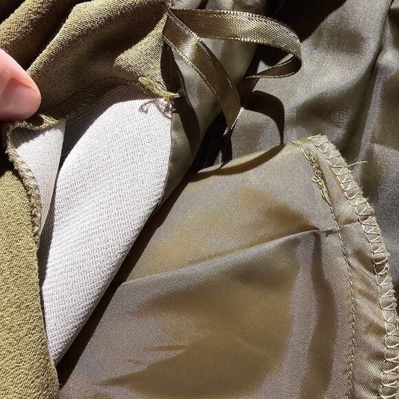 Studio 1 S14 Olive Green Faux Suede Blazer Minimalist Classic 90's Retro Vintage - Picture 9 of 12